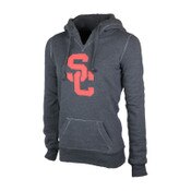 USC Trojans Women's Black SC Interlock Worn Out Hoodie